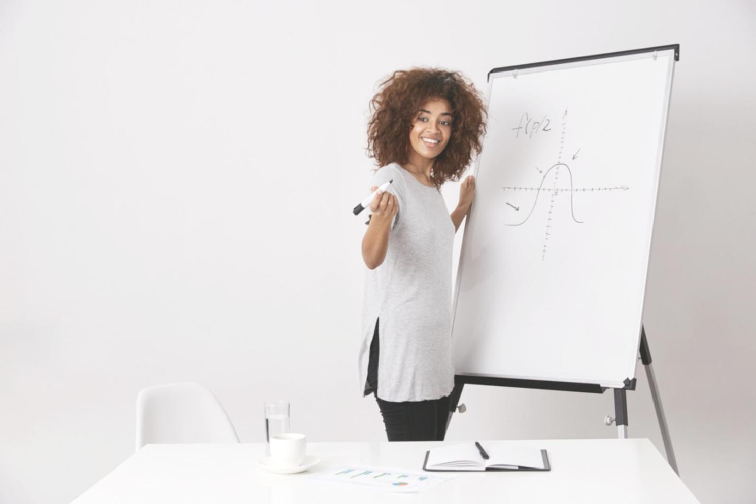 Financial scenario modeling workshop with business team reviewing multiple projection charts